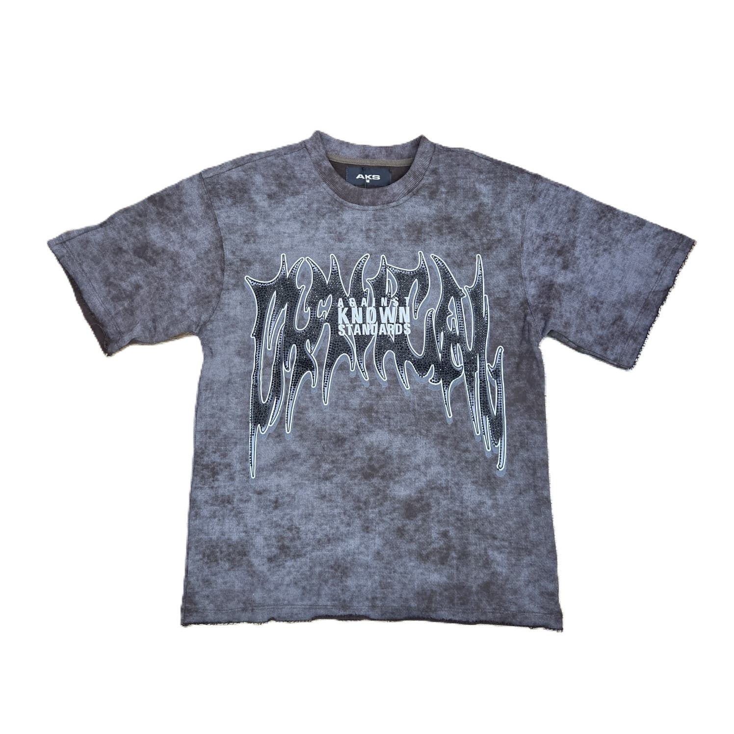 AKS Mask Off Rhinestones Cropped Tee